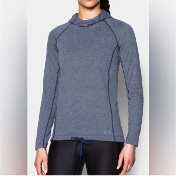 Under Armour Women's Midnight Navy Threadborne Train Hood Twist Size Medium - Picture 1 of 10